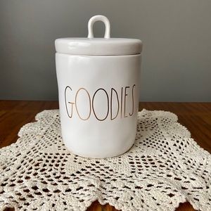Rae Dunn GOODIES canister with loop lid